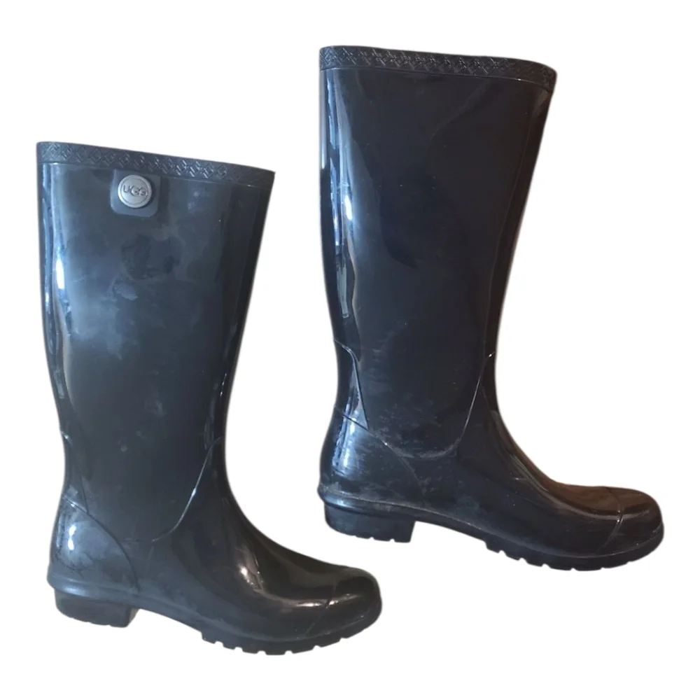 UGG Women’s Black Waterproof Rain Boots Size 7 Rubber Tall Boots